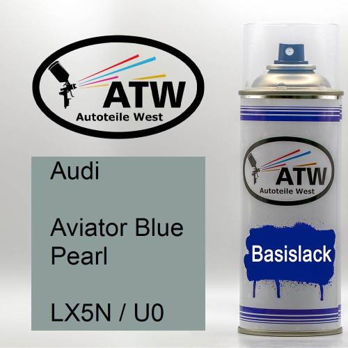 Audi, Aviator Blue Pearl, LX5N / U0: 400ml Sprühdose, von ATW Autoteile West.
